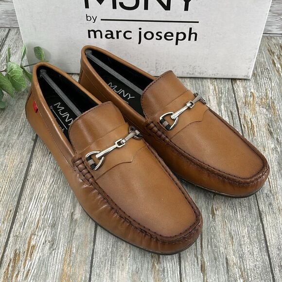 Marc Joseph Liberty Ave Loafer Driving Leather Golf Shoes Size 8.5 - Picture 1 of 12